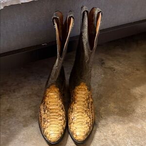 VINTAGE Laredo Brown SNAKESKIN Leather Western Boots